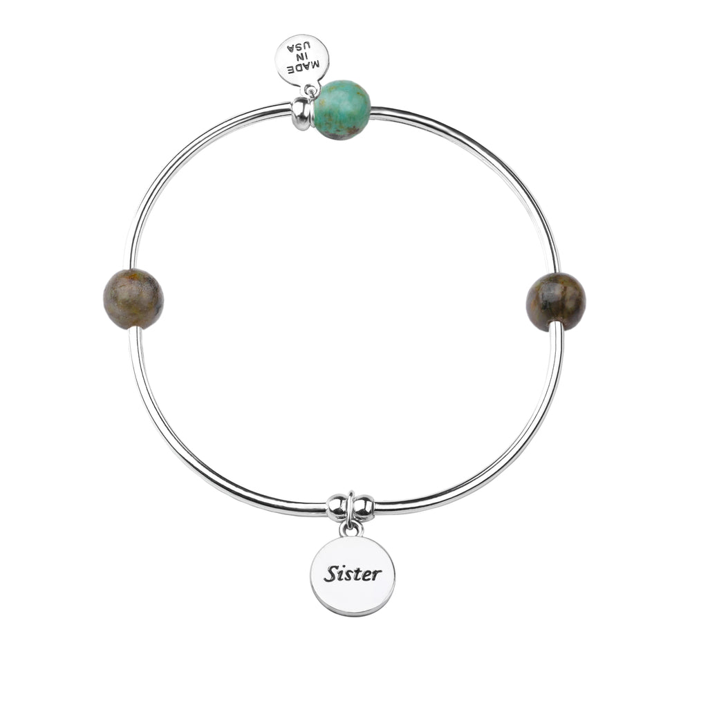 Sister | Soft Bangle Charm Bracelet | African Turquoise