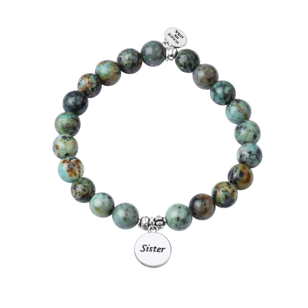 Sister | Stone Beaded Charm Bracelet | African Turquoise
