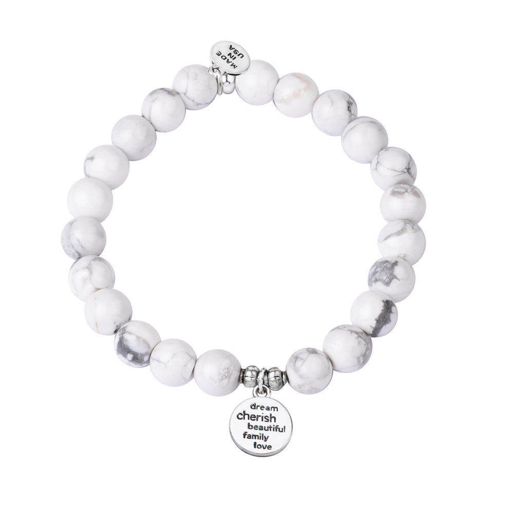 Niece | Stone Beaded Charm Bracelet | Amazonite