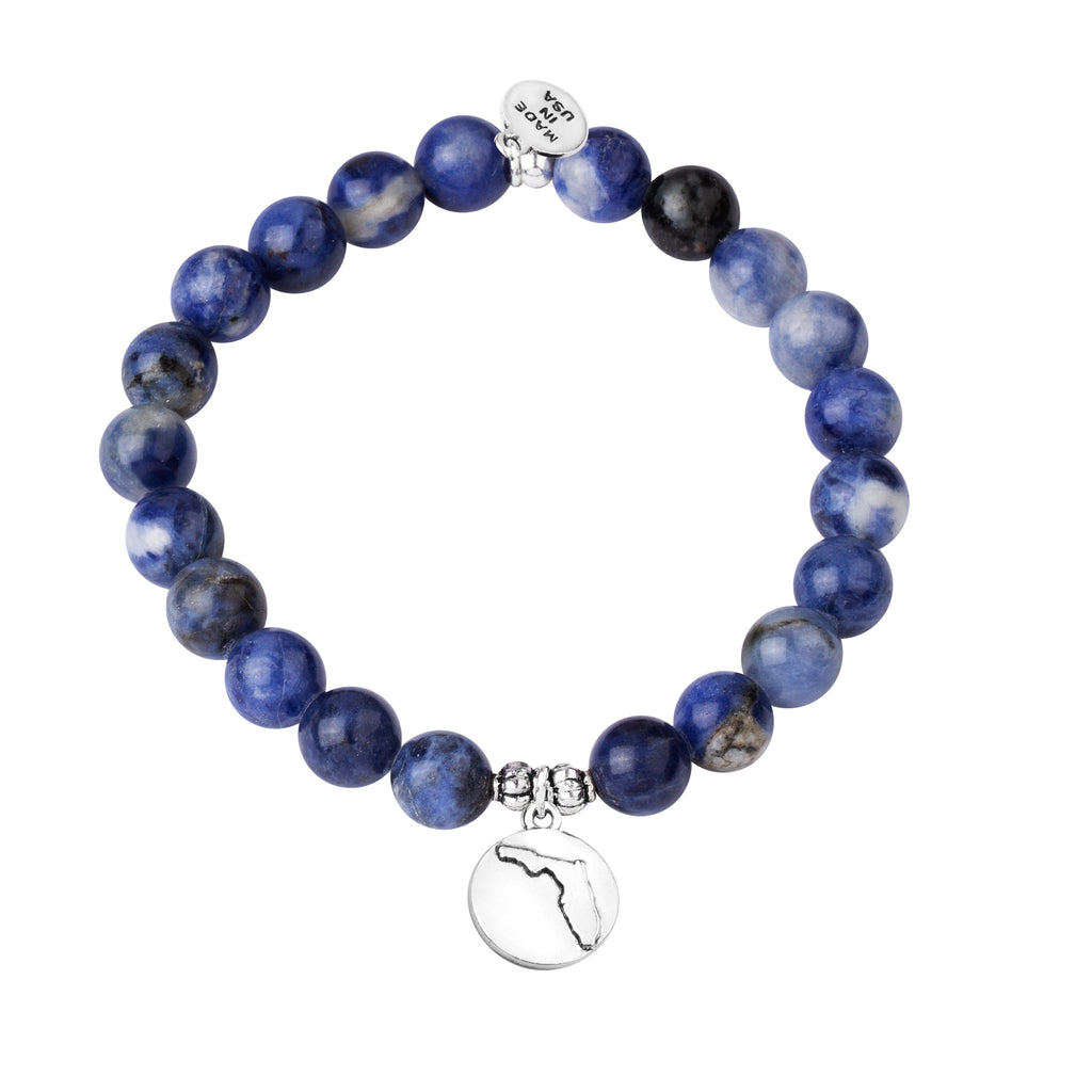 Florida | Stone Beaded Charm Bracelet | Sodalite - Inner Peace